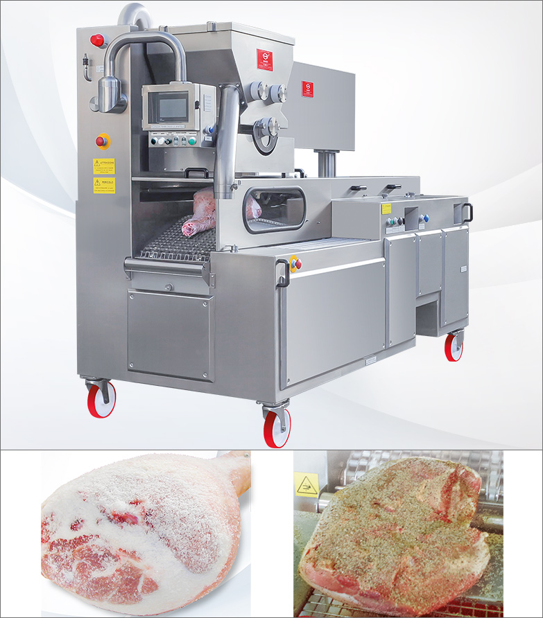 Machine for automatic salting of prosciutto