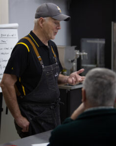 Bob Dickson answering questions during the secrets of BBQ